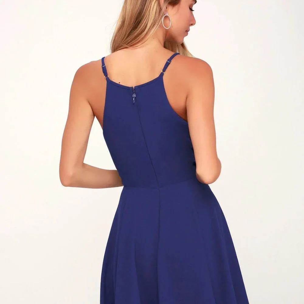 NWT Lulu's Midi Dress Blue Size Small - Picture 7 of 7